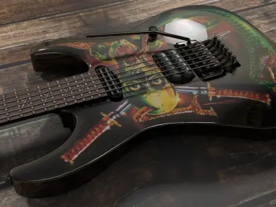 George Lynch Snake Skull Guitar 3D model