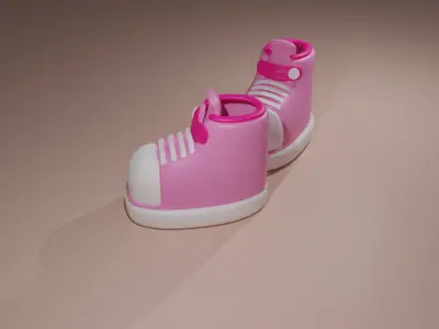 Cartoon Shoes 3D model Free low-poly 3D model
