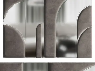 Panel arched wall mirror - bedroom furniture sets home 3D model