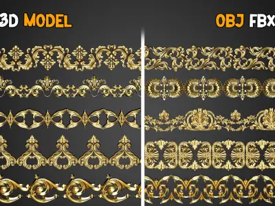 50 Ornaments Trim Brushes    Vol 20 3D model