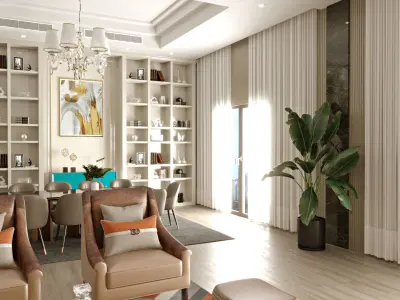 Modern Interior Reception Scene Low-poly 3D model