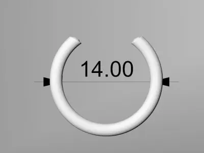 Open Ring with Two Round Stones Free 3D print model