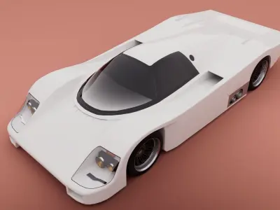 80s Group C racecar Low-poly 3D model