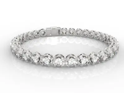 10pt Gem Or Diamond Tennis Bracelet 3D print model