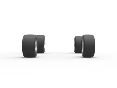 Wheel set of Asphalt Sprint car Scale 1 to 25 3D print model