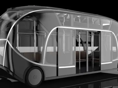 Self-driving city bus concept Orangery 3D model