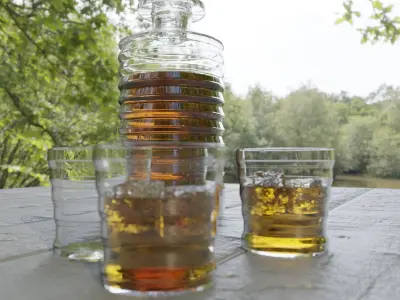 Whisky Decanter Bottle With Texture Nodes Low-poly 3D model