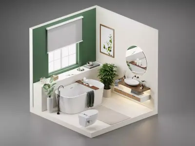 Bathroom interior 3D model