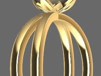 Simple Pearl Ring 3D print model
