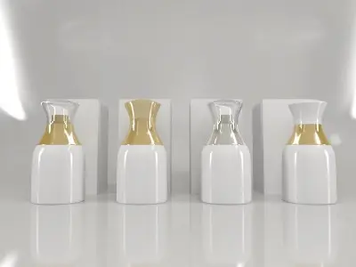 4 Luxury Bottle and Box - White edition 3D model