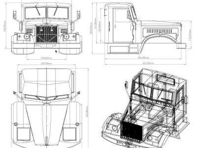 KRAZ 256 3D print model
