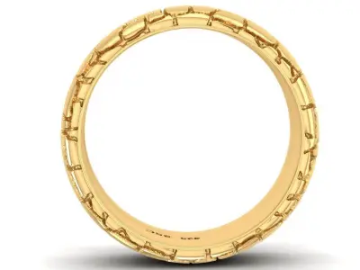 Luxury Crocodile Pattern Wedding Band for Men 2774 3D print model