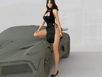 PG girl 01 - Car model - PG - Pretty - Ready for 3D print Free 3D print model