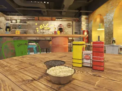 restaurant vintage modern 3D model
