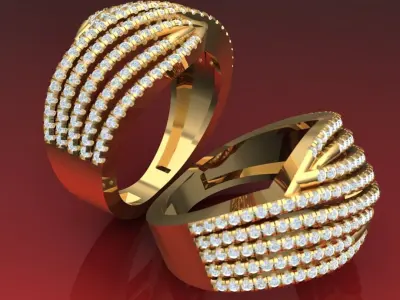 The Swathe Diamond Ring Free 3D print model
