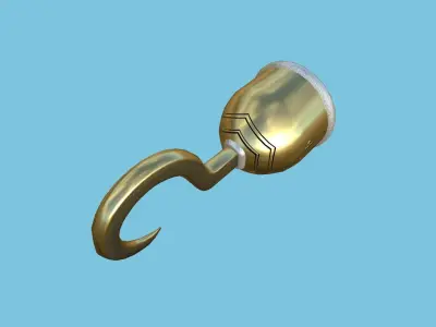 Pirate Hook A4 - Golden Luxury - Character Design Fashion Low-poly 3D model