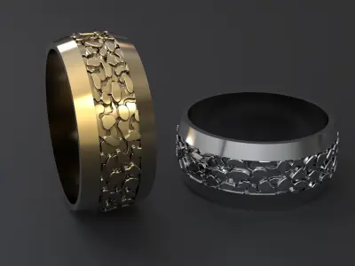 Marrige ring for MEN with ornaments 3D print model