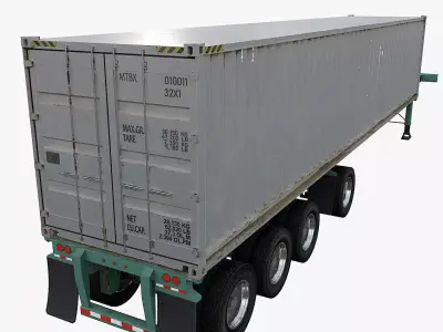 Container semi trailer Low-poly 3D model
