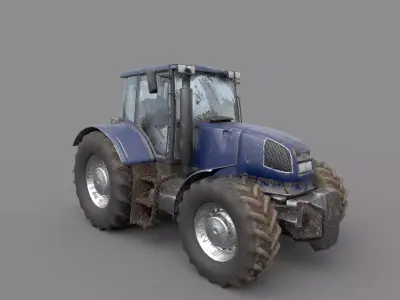 Dirty Tractor lowpoly Low-poly 3D model
