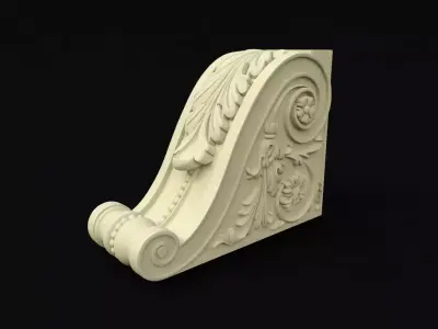 carved pilaster 3D model 9