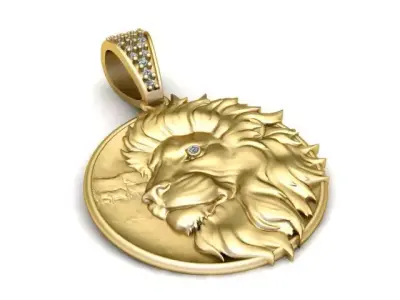 Majestic Lion Head Pendant 3D print model