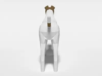 Low Poly Cartoon Jack Russell Terrier Dog Low-poly 3D model