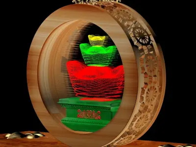 Chinese gold Ingot 3D model 17