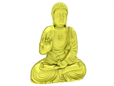Seated Buddha Meditation Statue 3D Model  4222 3D print model