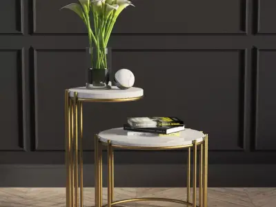 Messina Nesting Side Tables West Elm 3D model