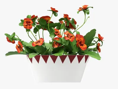 Artificial plant in a pot 01 3D model