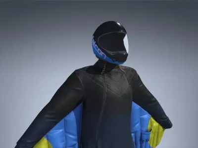 Wingsuit Skydiving  PBR Low-poly 3D model