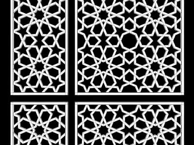 Arabic Islamic pattern wood decorative plaster 3D model 5