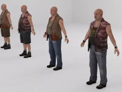 Trucker Pack Low-poly 3D model