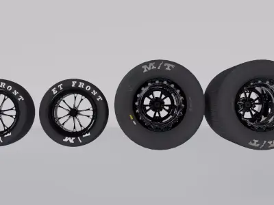 RACING WHEELS COMBO SLICK TIRES WELDS RIM 3D MODEL 3D model