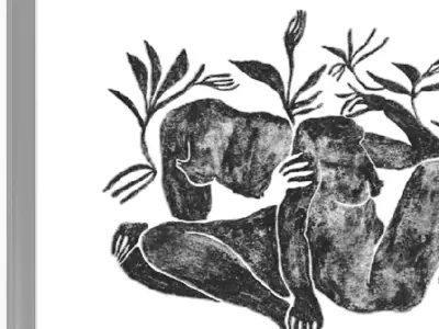 Art Frames 137- nude figures and flowers Art 3D model