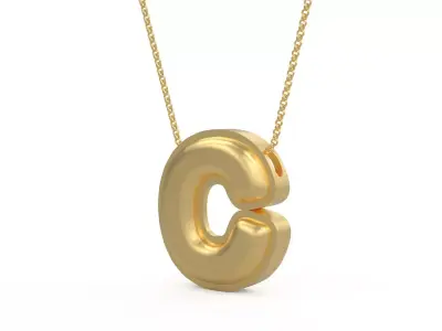 Model 1186 C Initial Letters Charm Balloon 20mm 3D print model