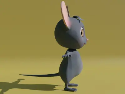 Cartoon Mouse Low-poly 3D model