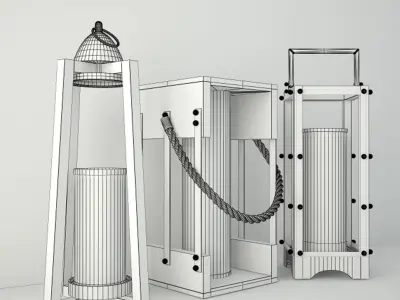 Tan Lanterns 3D model