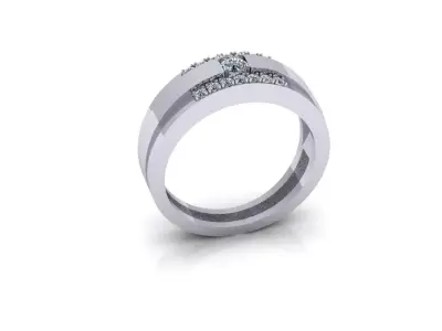 man ring with enamel and diamonds 601 3D print model 3D print model