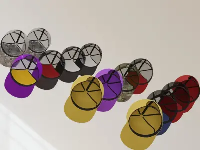 Sport Caps Low-poly 3D model