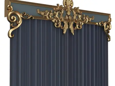 Cornice Classic Curtain 017 Low-poly 3D model