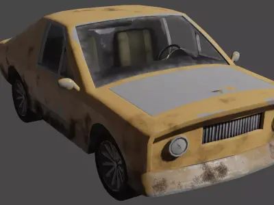 low poly car old Low-poly 3D model