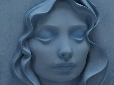 Girl Face Wall Art Low-poly 3D model