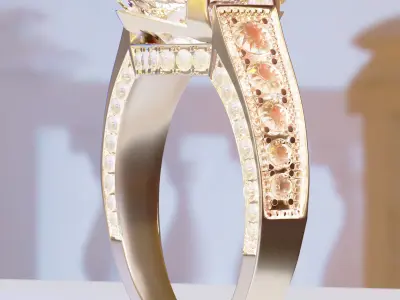 Wedding Ring Diamonds 3D model