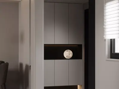 Modern living room dining room interior scenes 141 3D model