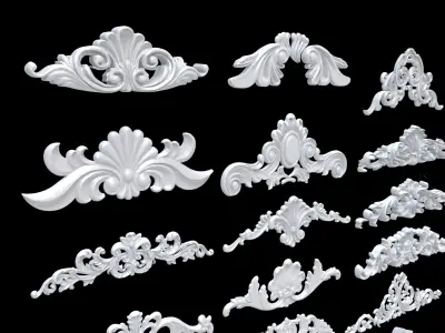 Classic Decorate plaster ornament 3d model 3D model