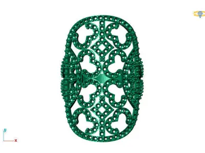 Vintage Womens Diamond Ring Women Rings 3dmodels 3D print model 3D print model 16