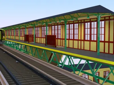 British railway station 3D model