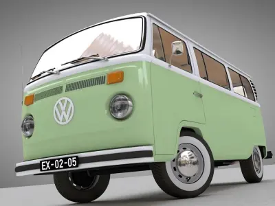 VOLKSWAGEN T2 BAY WINDOW 1974 3D model