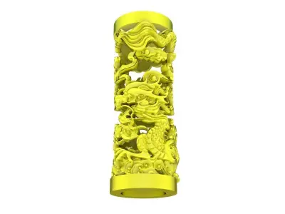 A4628 Chinese Dragon Wrap Leather Necklace 3D Model 3D print model